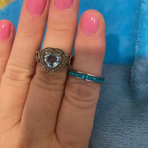 Heart blue 7 Karis ring/ blue band ring - Picture 9 of 10